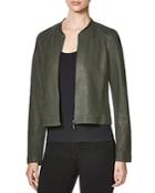 Elie Tahari Cleary Snake Scale Leather Jacket