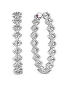 Roberto Coin 18k White Gold Roman Barocco Diamond Oval Hoop Earrings