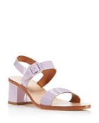 Loq Women's Patent Leather Block Heel Ankle Strap Sandals