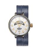 Shinola The Birdy Day & Night Leather Double Strap Watch, 38mm