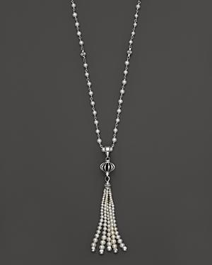 Lagos Sterling Silver Luna Pearl Tassel Pendant Necklace, 36