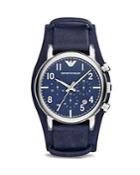 Emporio Armani Blue & Stainless Steel Chronograph Watch, 41mm
