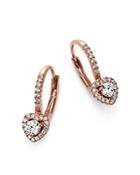 Bloomingdale's Diamond Heart Drop Earrings In 14k Rose Gold, 0.35 Ct. T.w. - 100% Exclusive