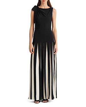 Lauren Ralph Lauren Two Tone Pleated Georgette Gown