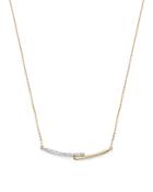 Adina Reyter 14k Yellow Gold Pave Diamond Crossover Bar Pendant Necklace, 15