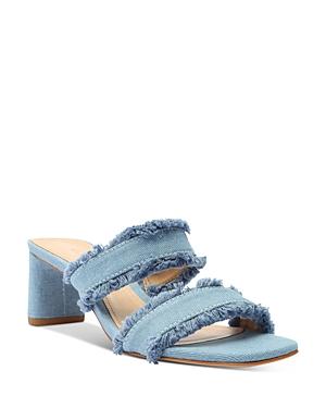 Schutz Women's Amely Slip On Mid Block Heel Sandals