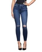 Good American Cropped Raw Hem Jeans In Blue432