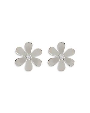 Luv Aj Crystal Daisy Statement Stud Earrings In Silver Tone
