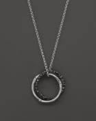John Hardy Women's Sterling Silver Bamboo Lava Medium Interlink Pendant Necklace With Black Sapphires, 16