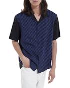 The Kooples Optical Short Sleeve Button Front Camp Shirt