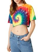 French Connection Pride Cropped Tie-dyed Cotton Tee