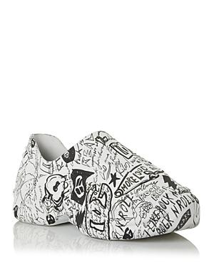 Dolce & Gabbana Men's Graffiti Print Slip On Low Top Sneakers