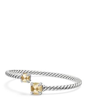 David Yurman Chatelaine Bypass Bracelet With 18k Gold And Diamonds