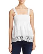 Tory Burch Georgette Eyelet Embroidered Top