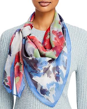 Fraas Brushed Floral Silk Square Scarf