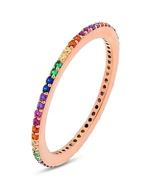 Adinas Jewels Rainbow Cubic Zirconia Stack Ring