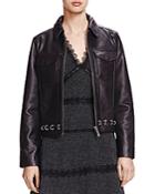 The Kooples Ring-detail Leather Jacket