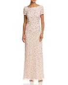Adrianna Papell Beaded Cowl-back Gown