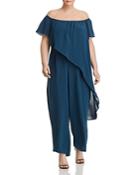 Adrianna Papell Plus Off-the-shoulder Overlay Jumpsuit
