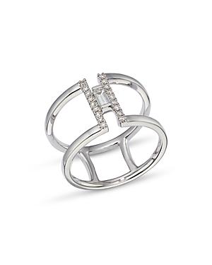 Bloomingdale's Diamond Double Row Ring In 14k White Gold, 0.25 Ct. T.w. - 100% Exclusive