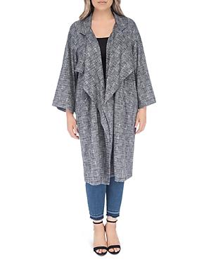 B Collection By Bobeau Curvy Petra Houndstooth Long Cardigan