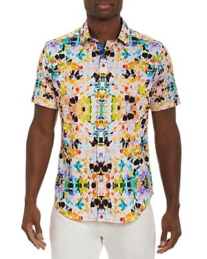Robert Graham Castaway Cotton Blend Tropical Floral Print Classic Fit Button Down Shirt