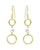 Aqua Circle Drop Earrings In 18k Gold Plated Sterling Silver - 100% Exclusive