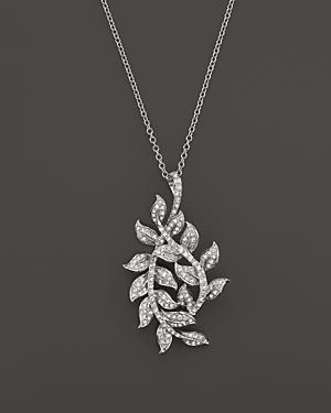 Diamond Leaf Pendant Necklace In 14k White Gold, .55 Ct. T.w. - 100% Exclusive
