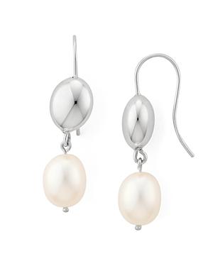 Bloomingdale's Cultured Freshwater Pearl Oblong Drop Earrings In Sterling Silver - 100% Exclusive