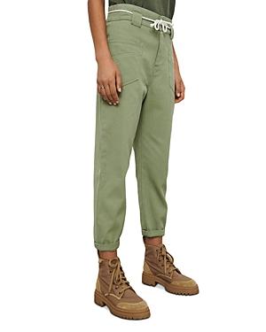 Ba & Sh Dewis String Tie Waist Jeans In Khaki