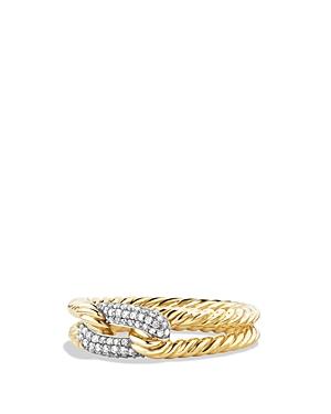 David Yurman Petite Pave Loop Ring With Diamonds In 18k Gold