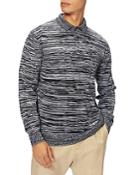 Ted Baker Settend Mib Wool Space Dyed Long Sleeve Polo
