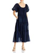 Karen Kane Tiered Poof Sleeve Midi Dress