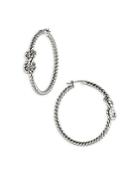 Ajoa By Nadri Vacay Knot Rope Hoop Earrings In Rhodium Plated