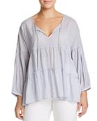 Lucky Brand Plus Tiered Peasant Top