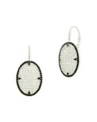 Freida Rothman Industrial Finish Pave Earrings In Rhodium-plated Sterling Silver