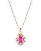 Bloomingdale's Ruby & Diamond Art Deco Pendant Necklace In 14k Rose Gold, 18-20 - 100% Exclusive
