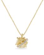 David Yurman Cable Wrap Necklace With Champagne Citrine & Diamonds In 18k Gold