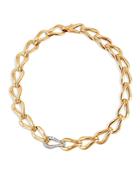 John Hardy 18k Gold Bamboo Link Necklace With Diamonds