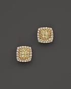Dana Rebecca Designs 14k Yellow Gold Emily Sarah Square Stud Earrings With Yellow Sapphire And Diamonds