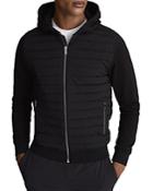 Reiss Taylor Interlock Quilted Hooded Hybrid Coat