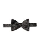 Eton Black And Silver Floral Silk Ready Tied Bow Tie
