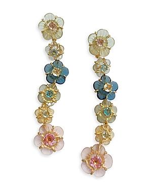 Nicola Bathie Chinoiserie Long Floral Drop Earrings