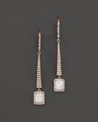 Meira T 14k Rose Gold Druzy Elongated Earrings With Diamonds