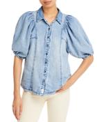 Free People Suhrie Denim Top