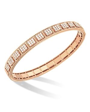 Roberto Coin 18k Rose Gold Roman Barocco Diamond Square Cluster Bangle Bracelet