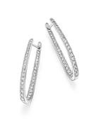 Diamond Inside Out Oval Hoop Earrings In 14k White Gold, 2.0 Ct. T.w. - 100% Exclusive