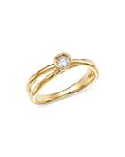 Bloomingdale's Diamond Bezel Crossover Ring In 14k Yellow Gold, 0.10 Ct. T.w. - 100% Exclusive