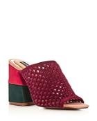 Jaggar Touchstone Open Weave Color Block Heel Slide Sandals