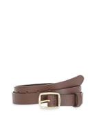 The Kooples Brown Leather Golden Buckle Belt